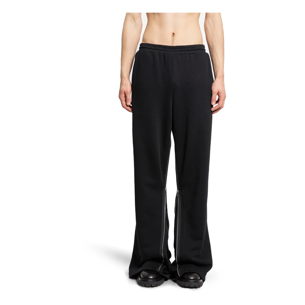 Helmut Lang Zwarte Sweatpants met Ritskruis Black Heren