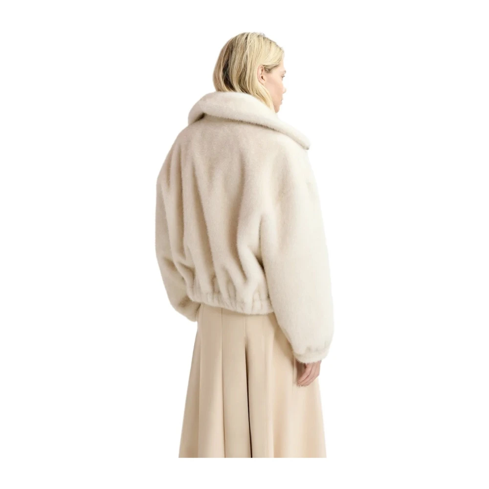 Essentiel Antwerp Witte Nep Bont Bomberjack Beige Dames
