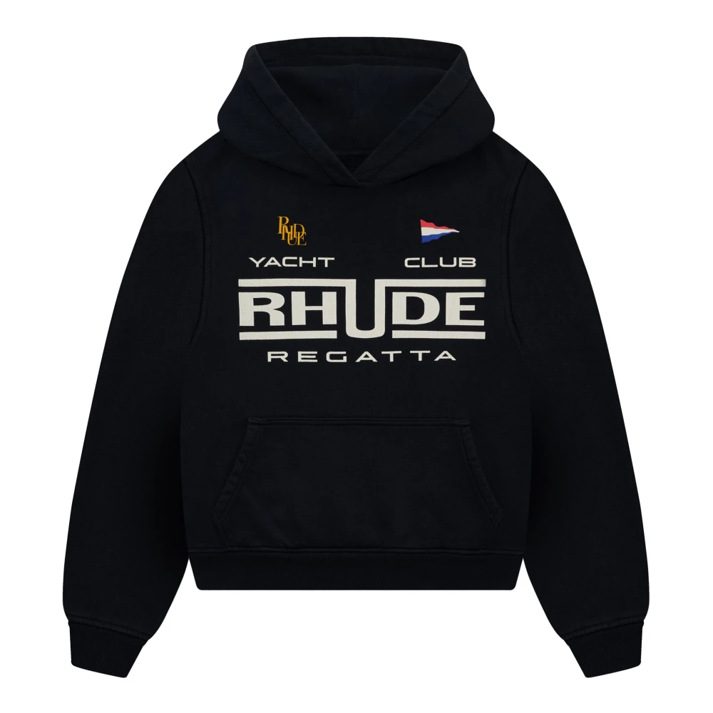 Rhude Men's Black Hoodies, S, Cotton Hoodie