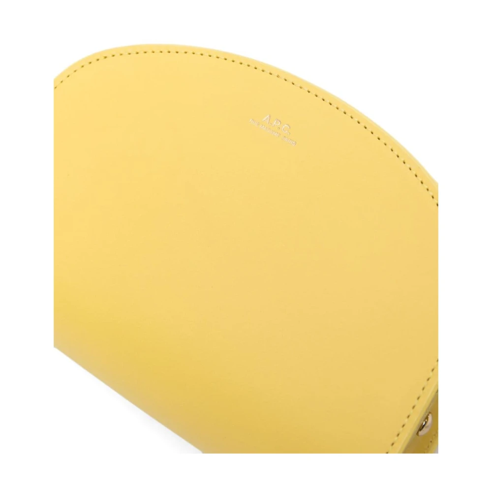 A.p.c. Gele Leren Demi-Lune Mini Tas Yellow Dames