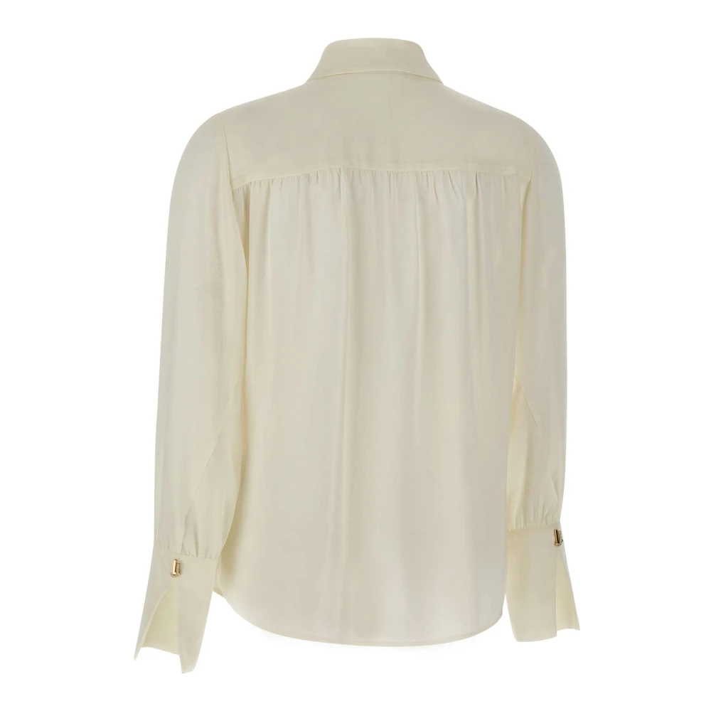 Liu Jo Georgette Shirt Franse Kraag Lange Mouwen White Dames