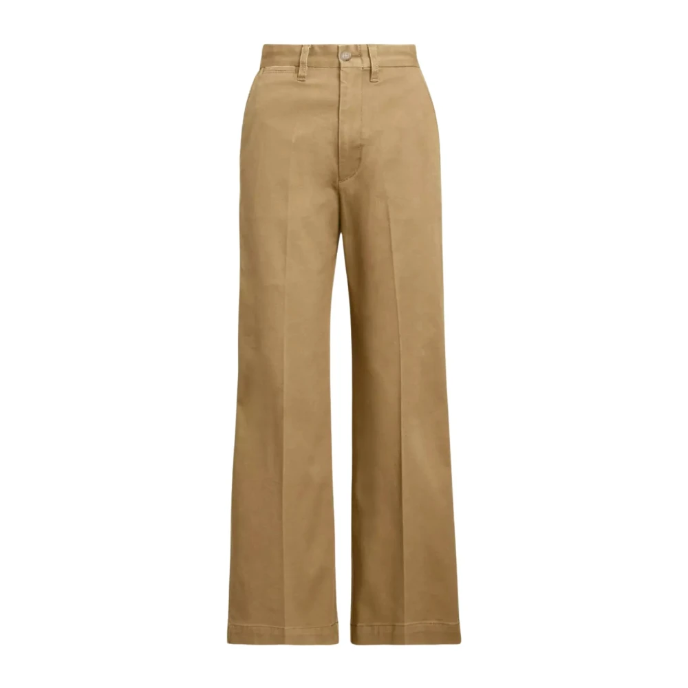 Ralph Lauren Beige Chino-broek met wijde pijpen Beige Dames