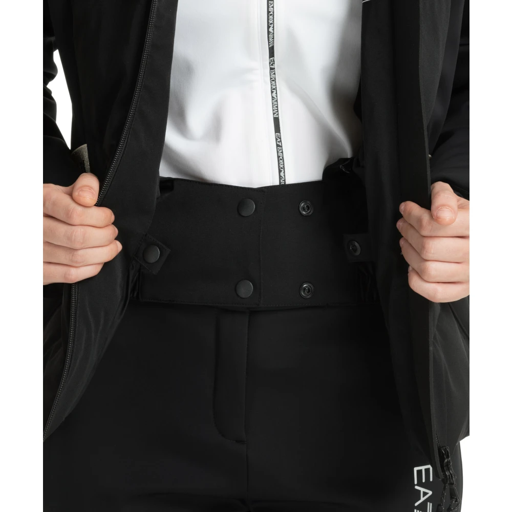 Emporio Armani EA7 7 Ski Jas met Capuchon en Logo Black Dames
