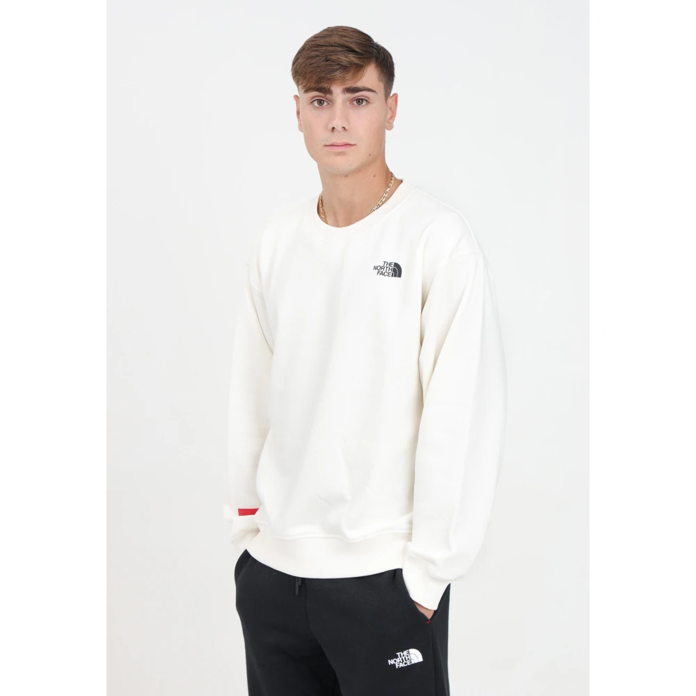 The North Face Oversized Witte Crewneck Sweater White Heren