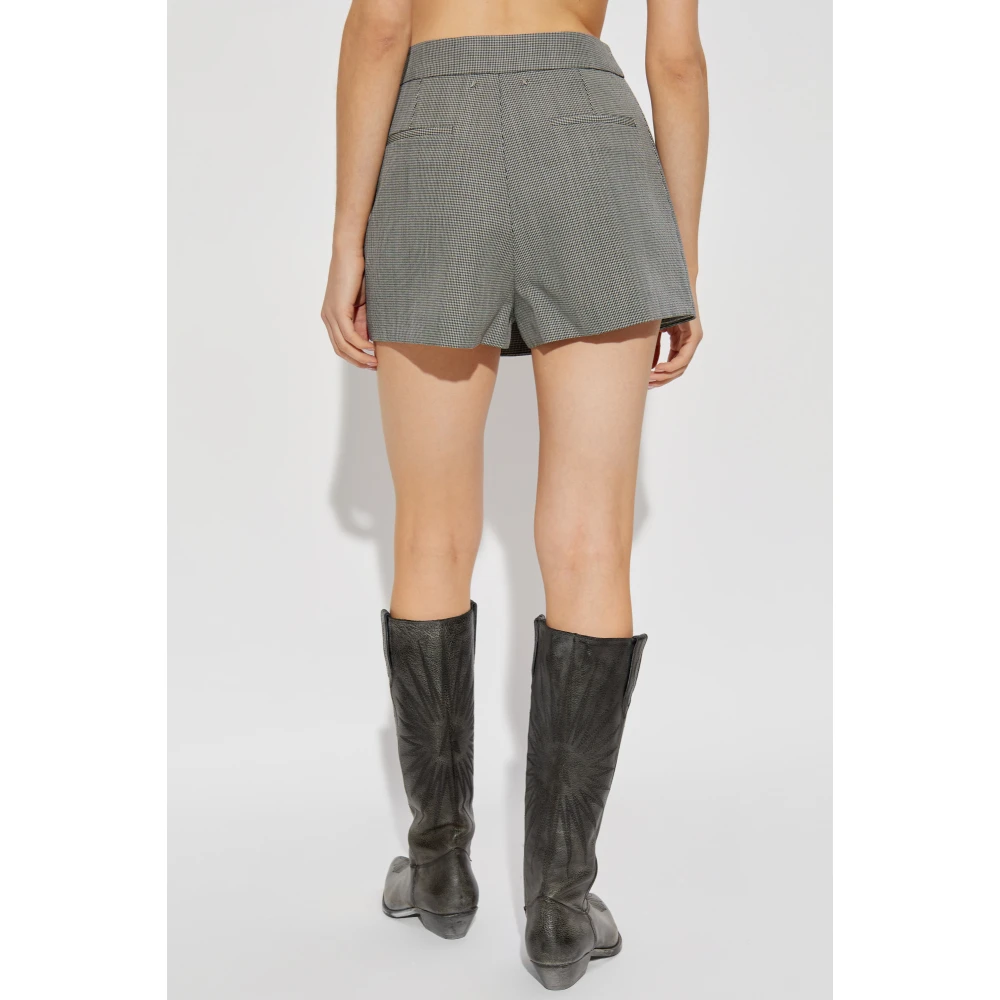Golden Goose Houndstooth Shorts Gray Dames