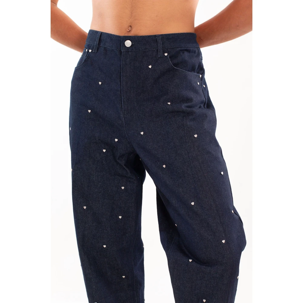 Arte Antwerp Navy Heart Rivets Jeans Blue Heren
