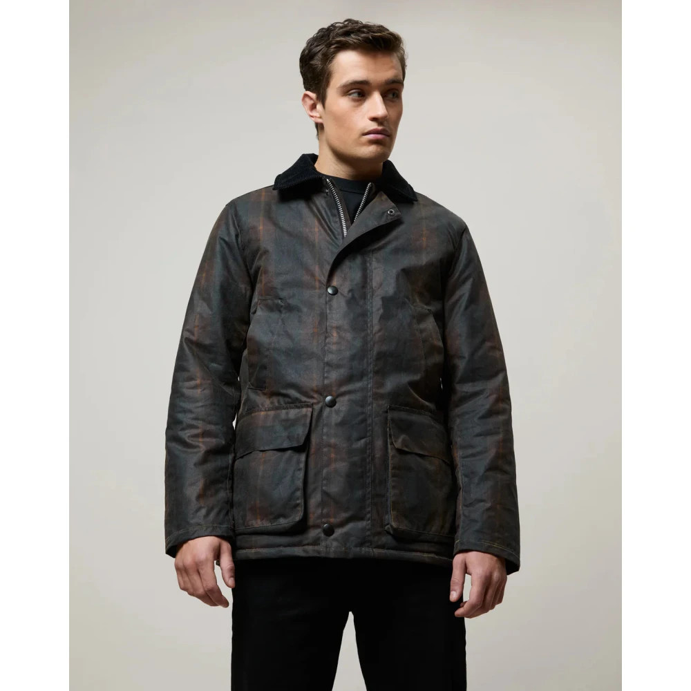 Brixtol Textiles Bruin Tartan Gewaxte Jas Curtis Brown Heren