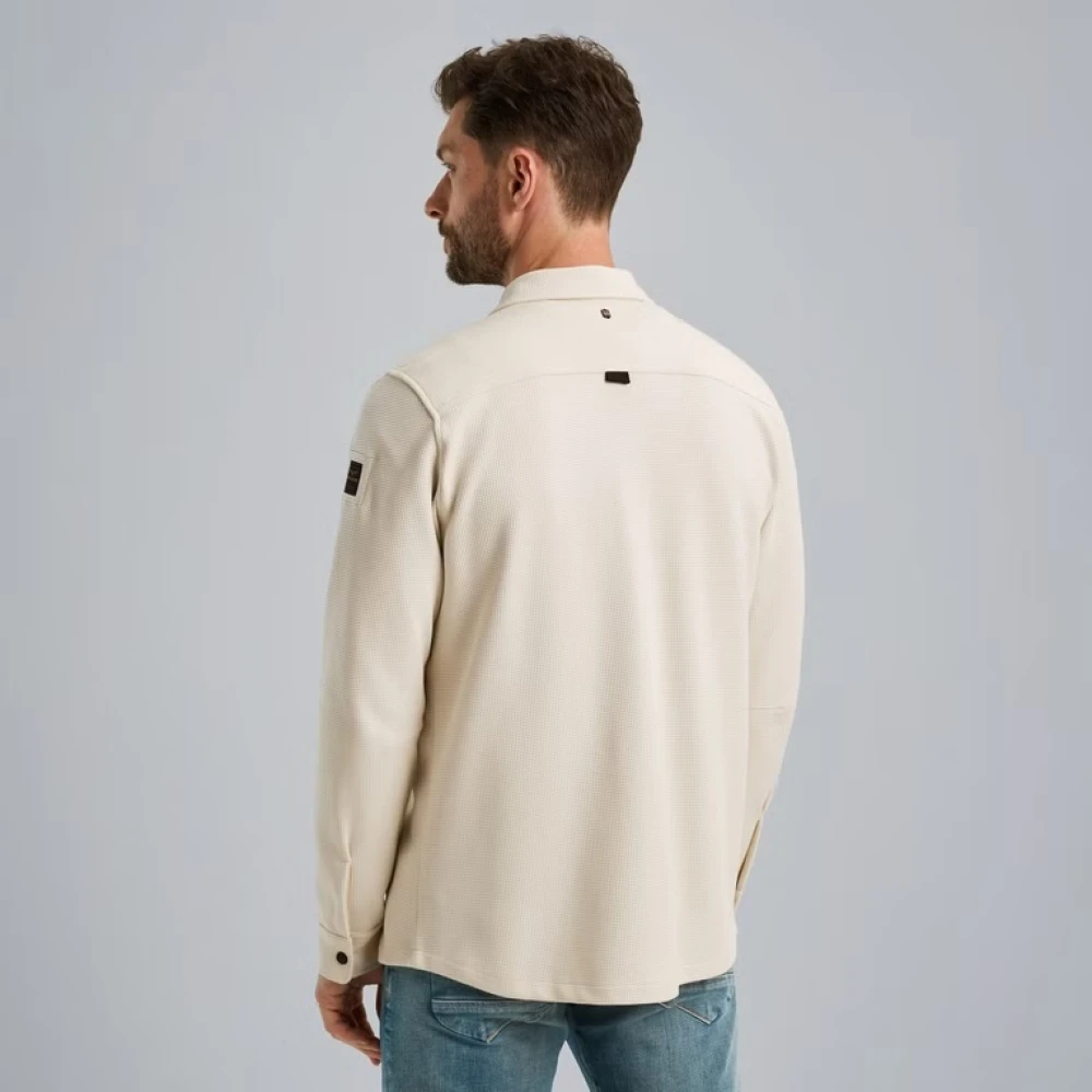 PME Legend Wafel Dubbelzijdig Jersey Overhemd Jas Beige Heren