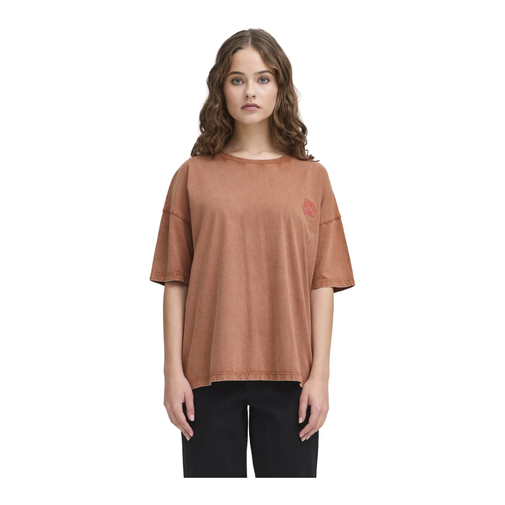 Ichi Grafische Print Bruine Top & T-Shirt Brown Dames