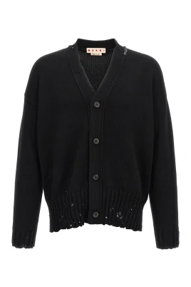 Cardigan med symbolbroderi