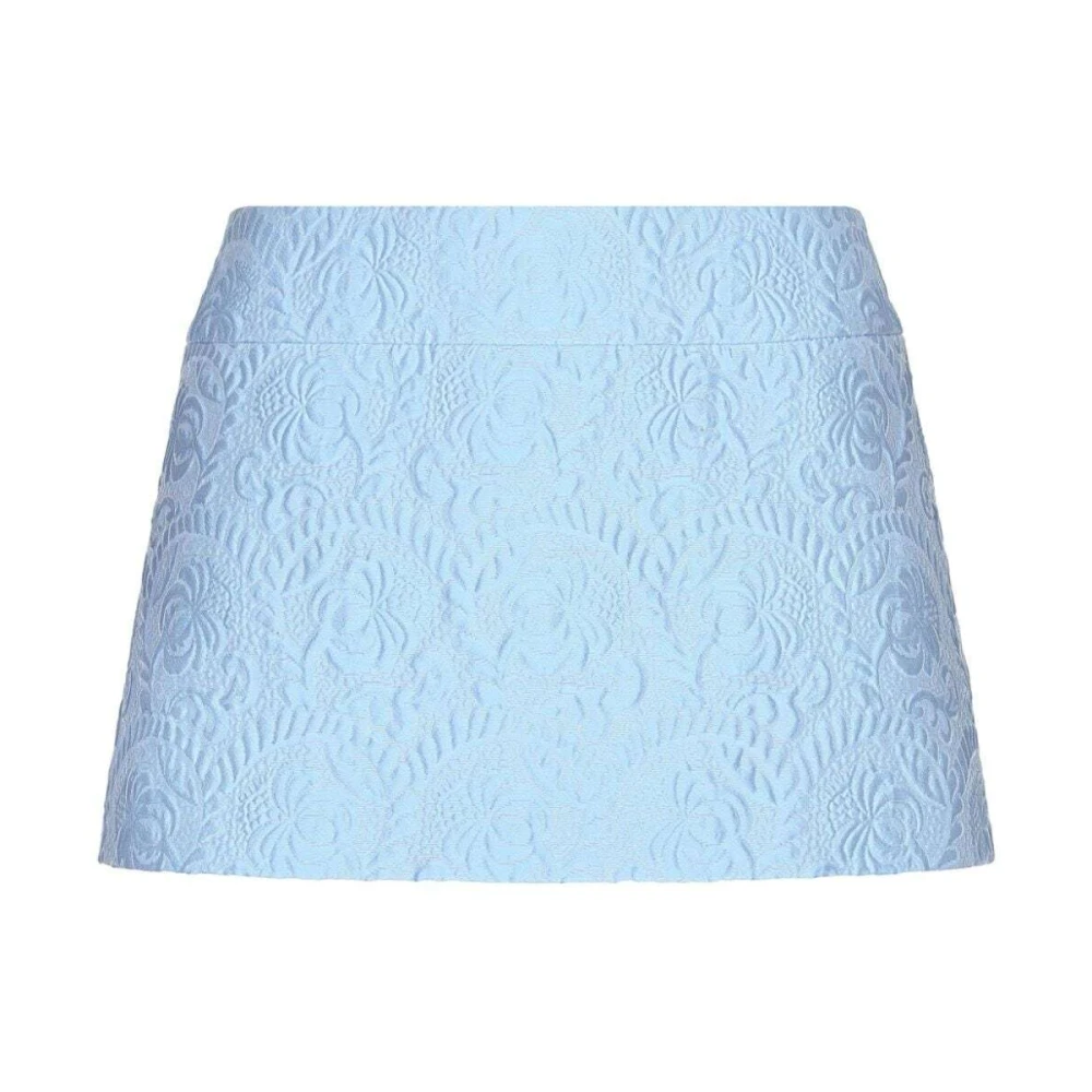 Dolce & Gabbana Brokaat Mini Rok Blue Dames