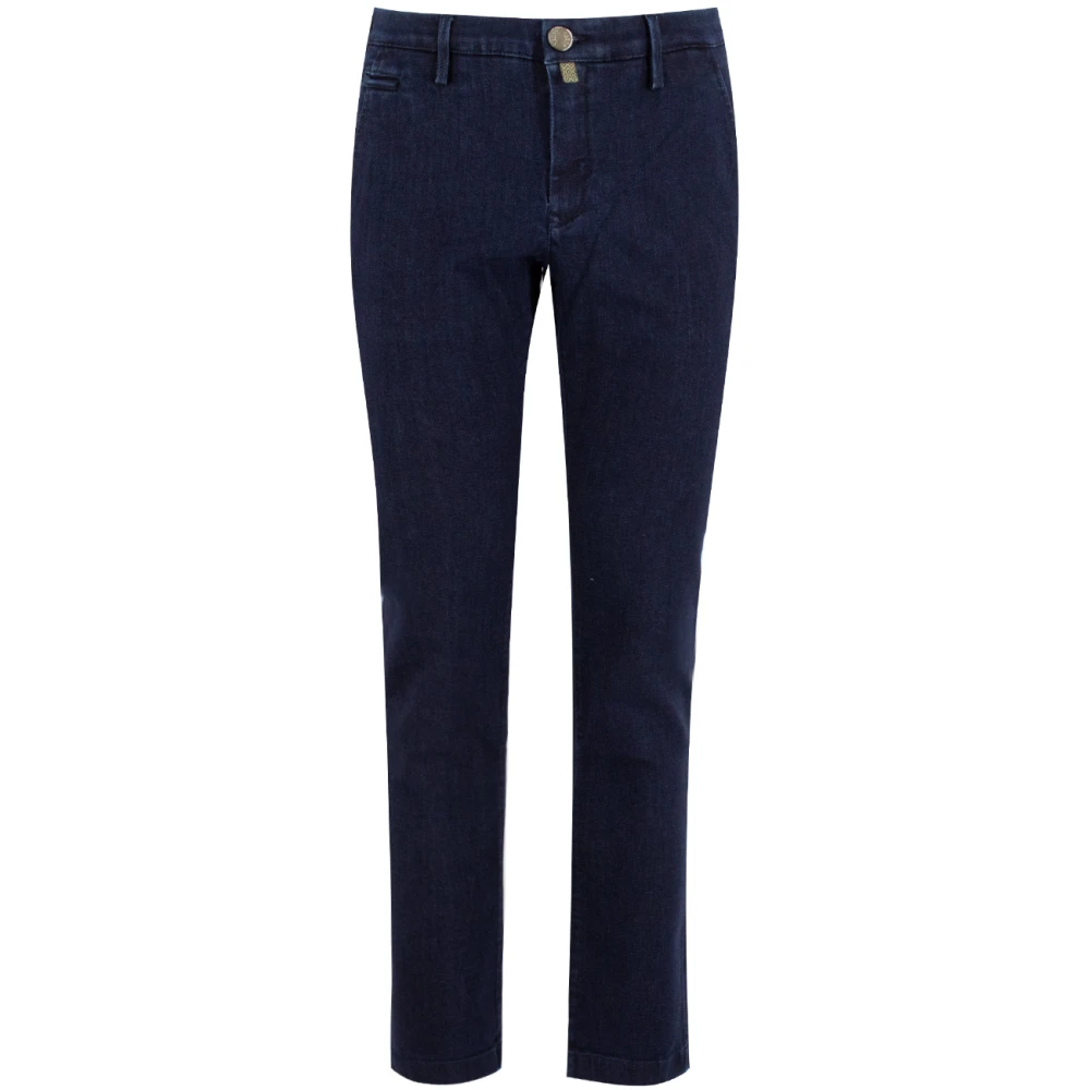 Jacob Cohën Slim Cropped Carrot Jeans in Donkerblauw Blue Heren