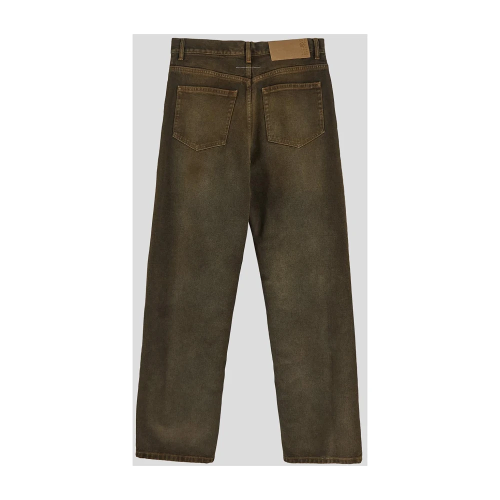 MM6 Maison Margiela Wijde Pijp Katoenen Jeans Brown Heren