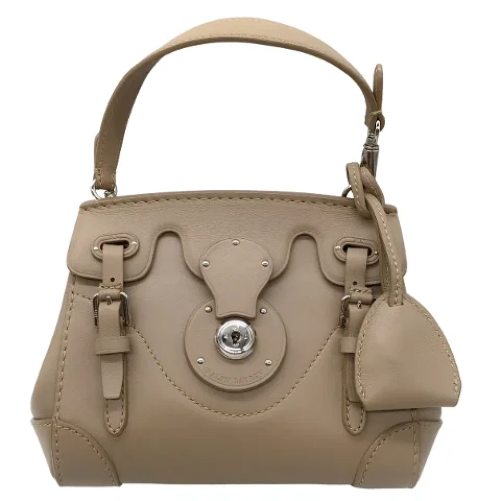 Ralph Lauren Pre-owned Leather handbags Beige Dames