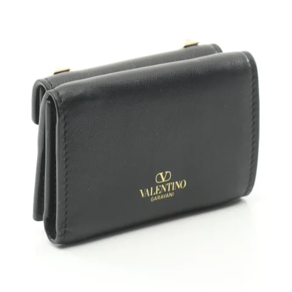 Valentino Vintage Pre-owned Leather wallets Black Dames