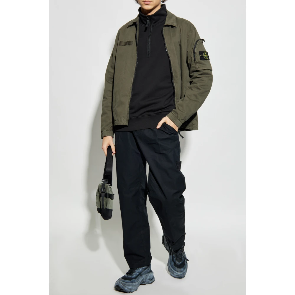 Stone Island Sweatshirt met opstaande kraag Black Heren