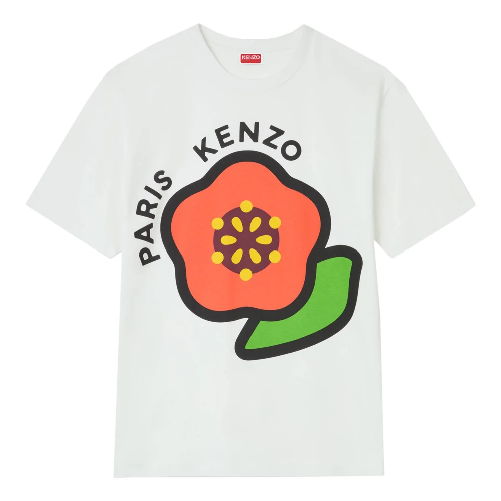 Kenzo Wit Bedrukt Lichtgewicht Jersey T-shirt White Heren