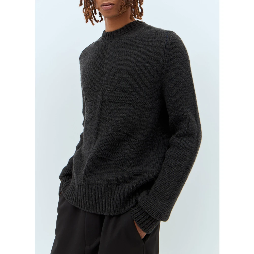 Burberry Luxe Cashmere Crewneck Sweater Black Heren