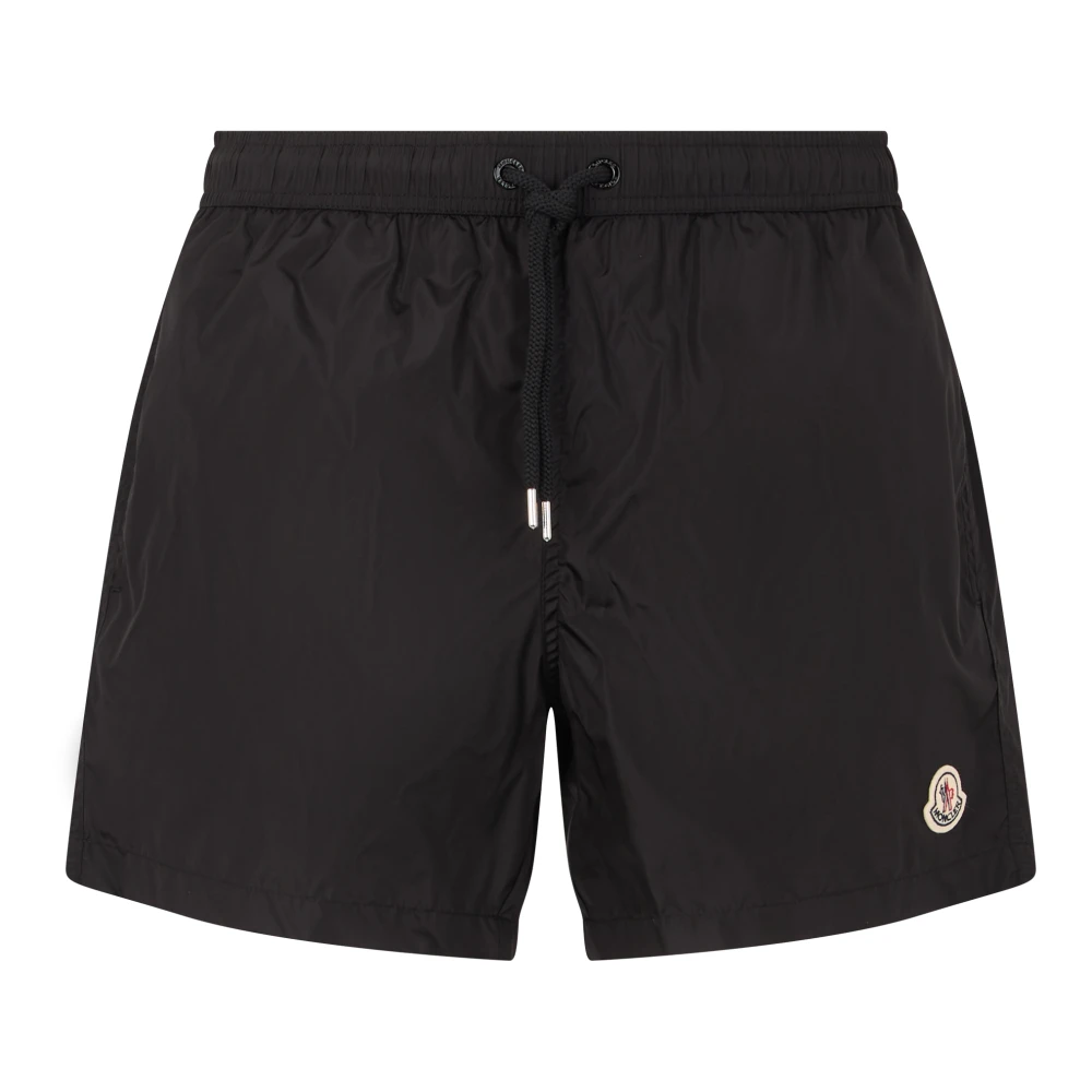 Moncler Logo Patch Swim Shorts - Man Swimwear Black L - Immagine 3