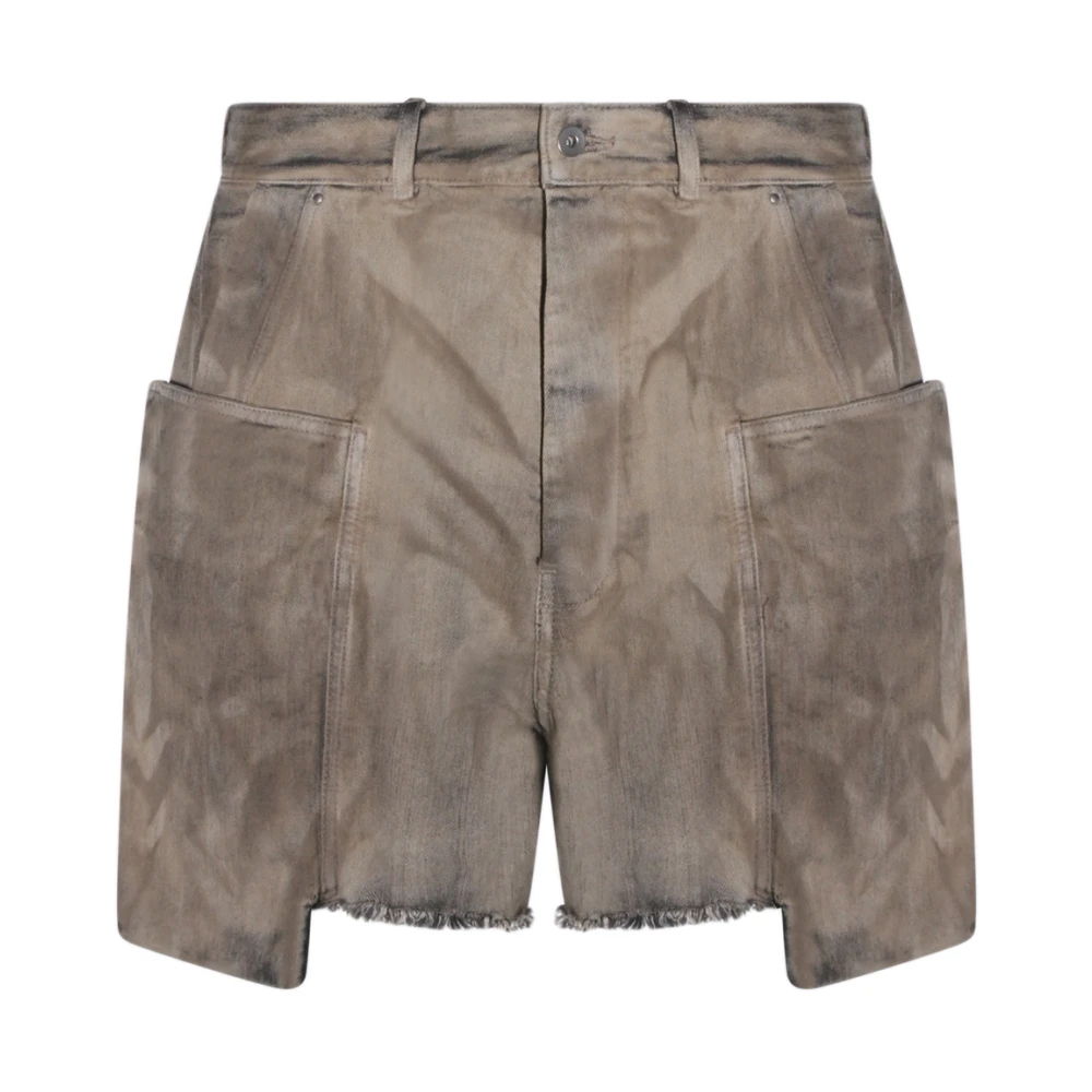Rick Owens Men's Brown Denim Shorts, W31, Stefan Cargo Shorts