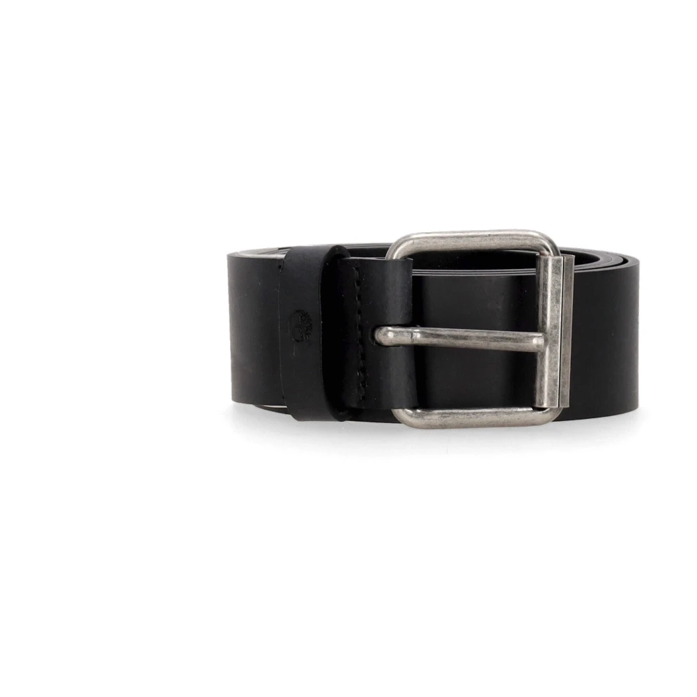 Timberland Men's Black Belts, M, Classic Leather Roller Buckle Belt