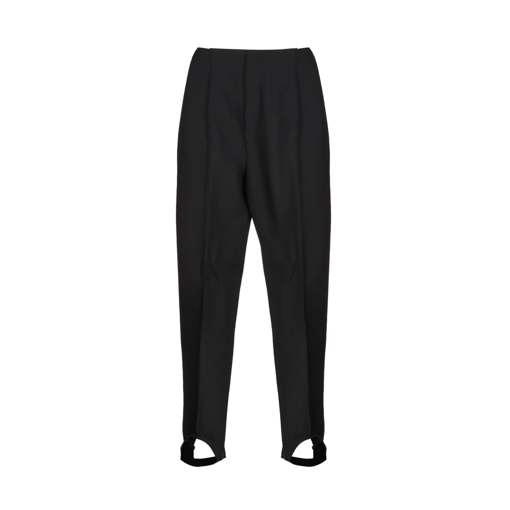 Bottega Veneta Zwarte Stretch Katoen Slim Fit Broek Black Dames