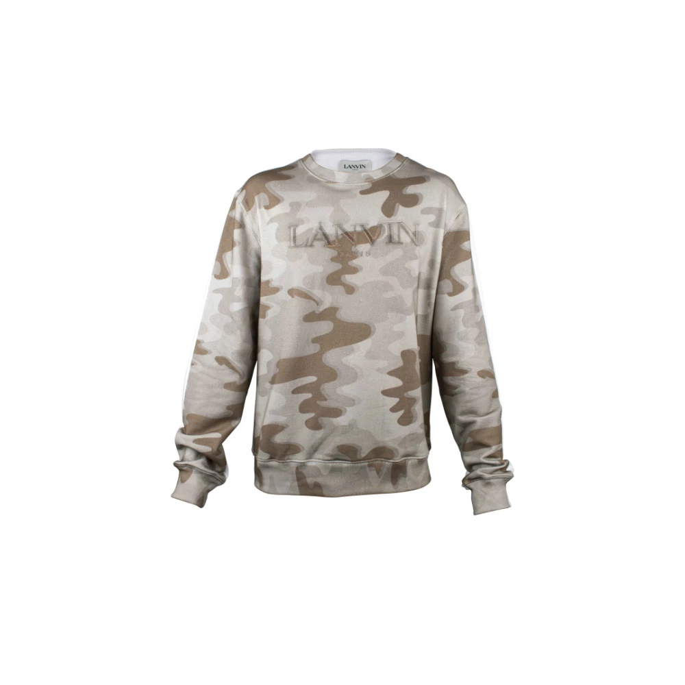 Lanvin Beige Militaire Print Sweatshirt Multicolor Heren