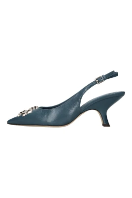 Sko i läder med slingback-rem