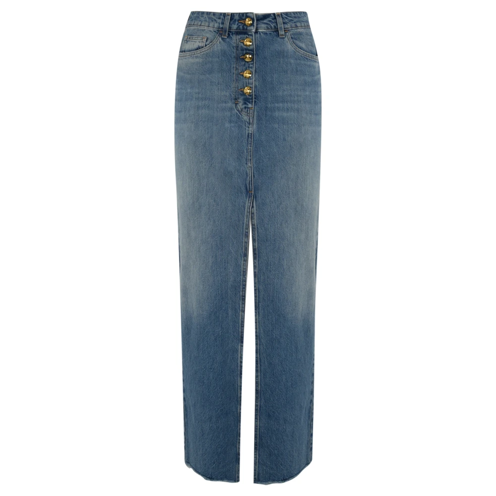 Elisabetta Franchi Denim Kjol med Låg Midja Blue, Dam