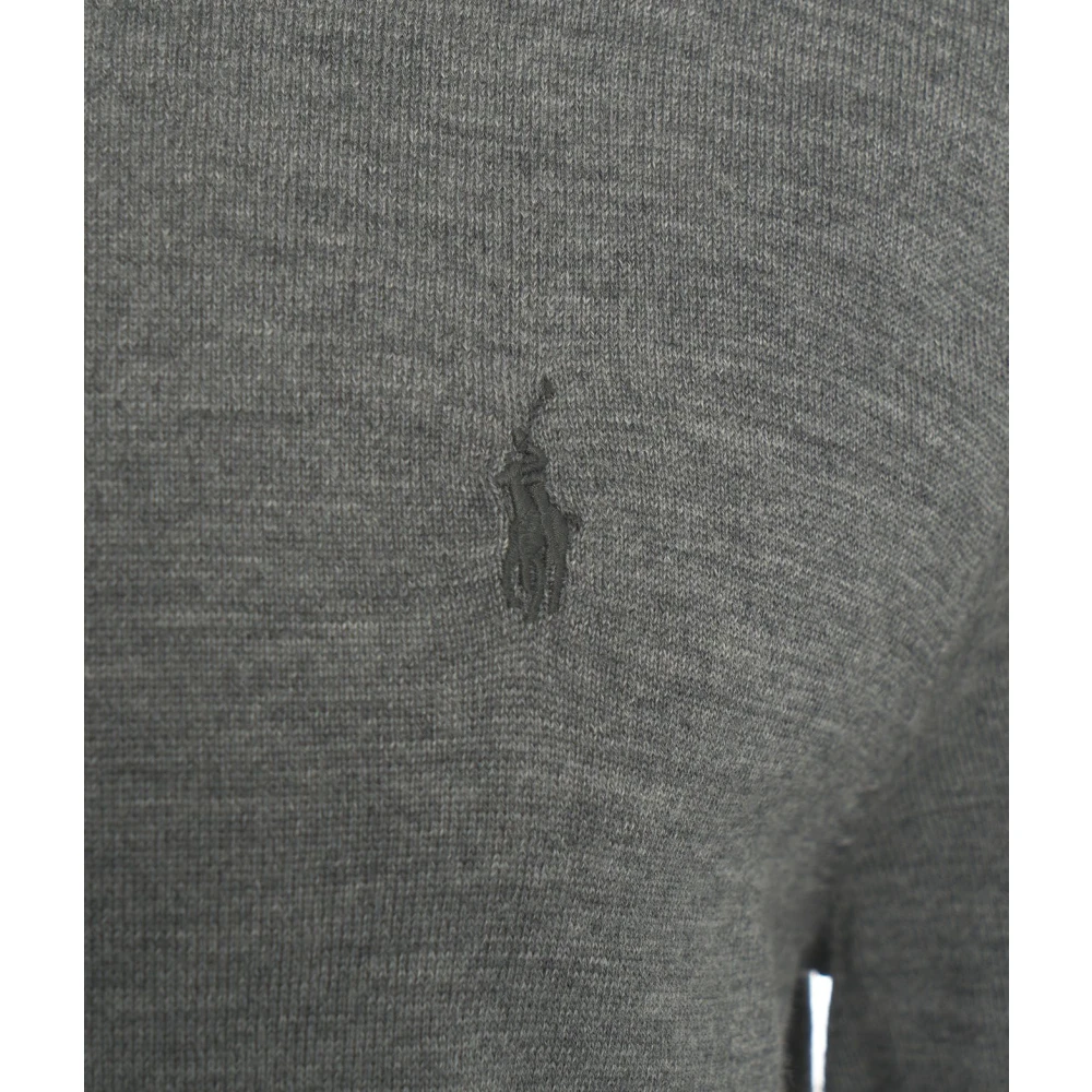 Polo Ralph Lauren Slim Fit Gebreide Trui Grijs Aw24 Gray Heren