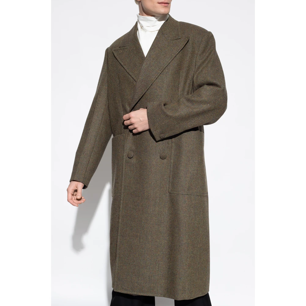 Givenchy Wollen Double-Breasted Jas Green Heren