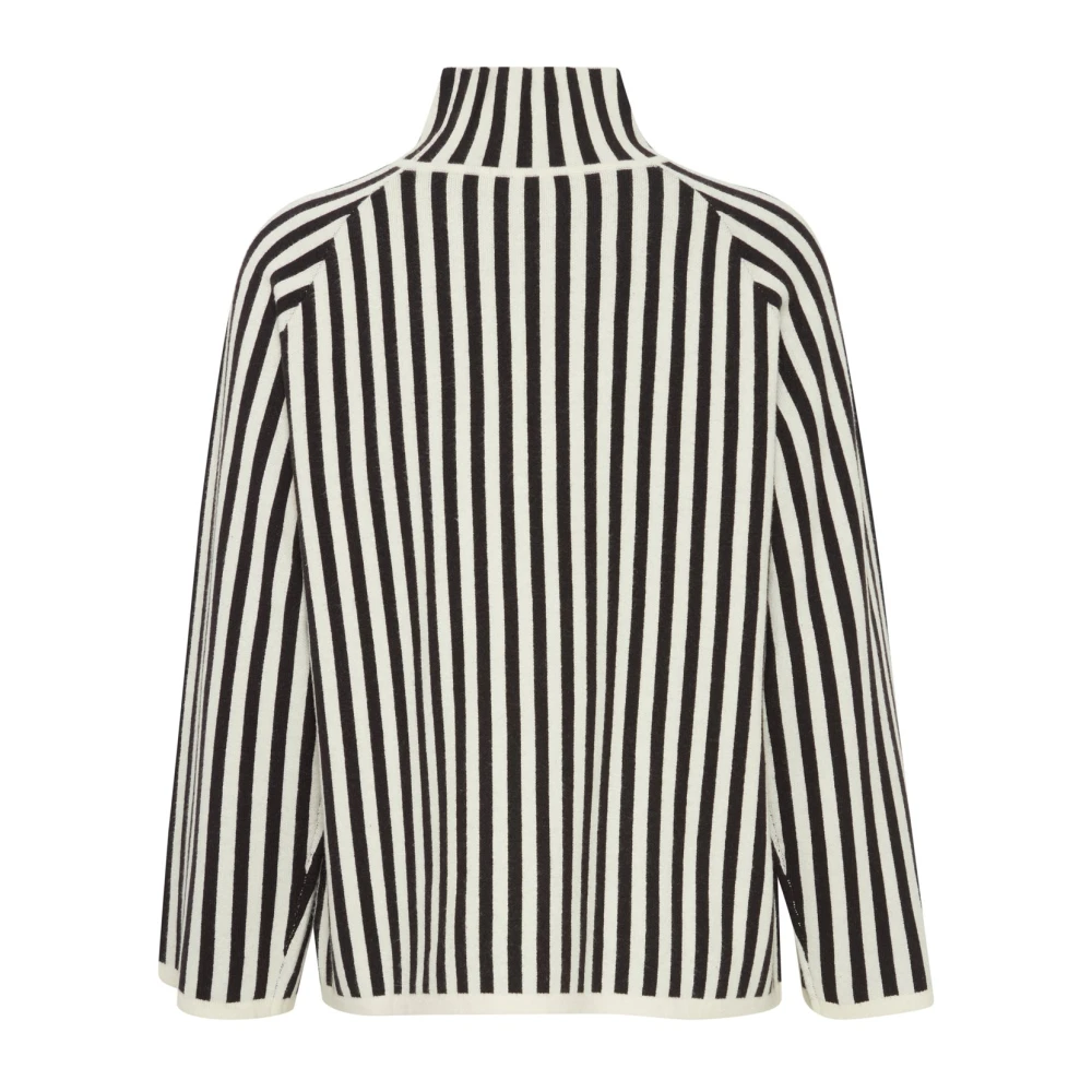 b.Young Gestreepte hoge hals raglan trui Black Dames