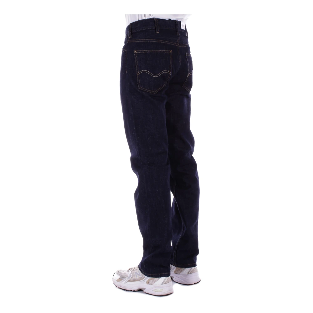 Carhartt WIP Logo Jeans met knoopsluiting Black Heren