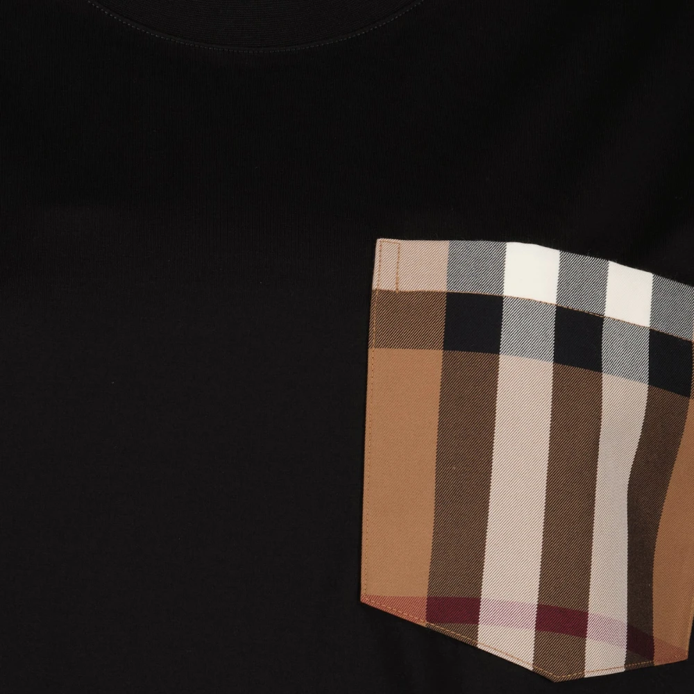 Burberry Vintage Check Pocket T-shirt Black Dames