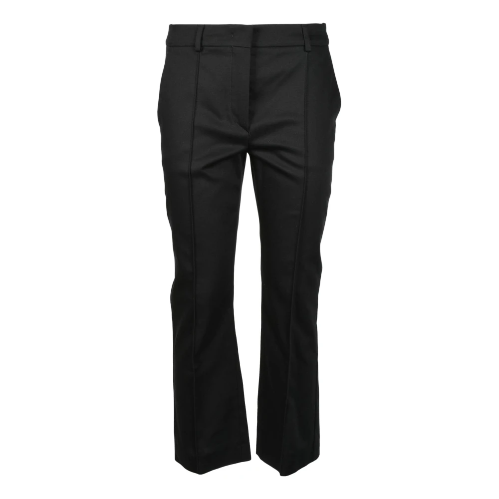 SPORTMAX Katoen Elastaan Broek Black Dames