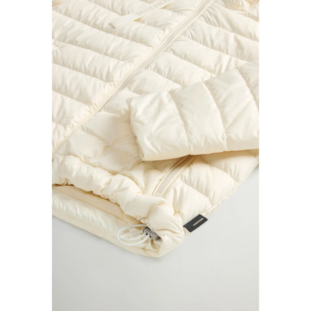 Woolrich Witte Gewatteerde Jas met Capuchon White Dames