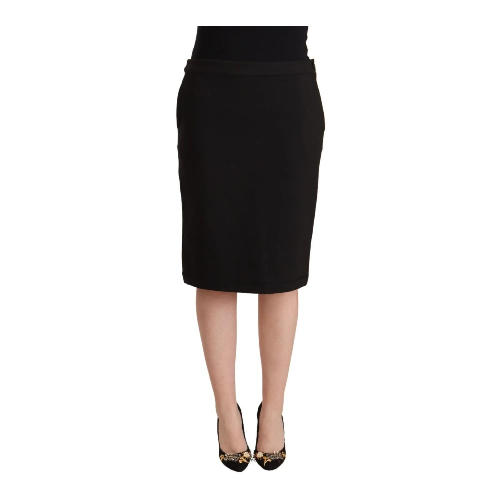 Gianfranco Ferré Women's Black Midi Skirts, S, Chic Pencil Skirt
