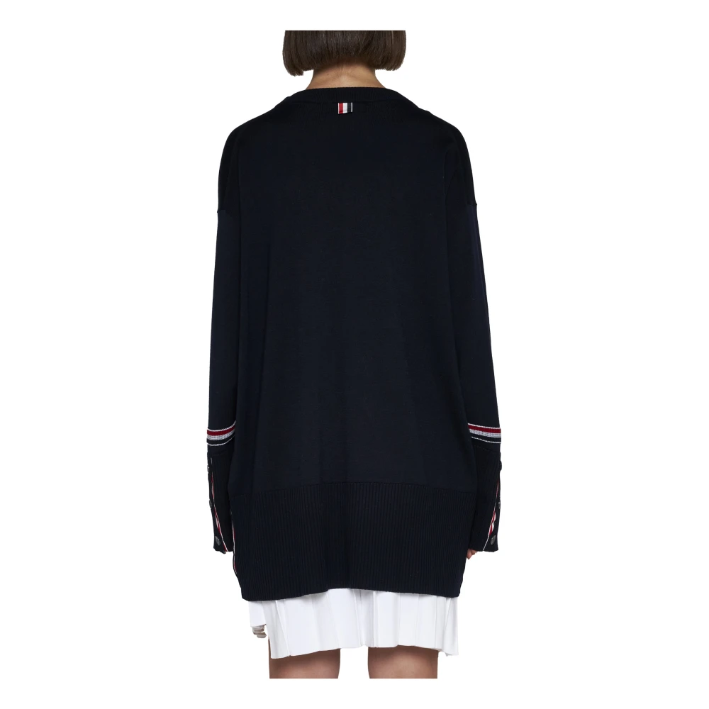 Thom Browne Blauwe Crewneck Sweater Blue Dames