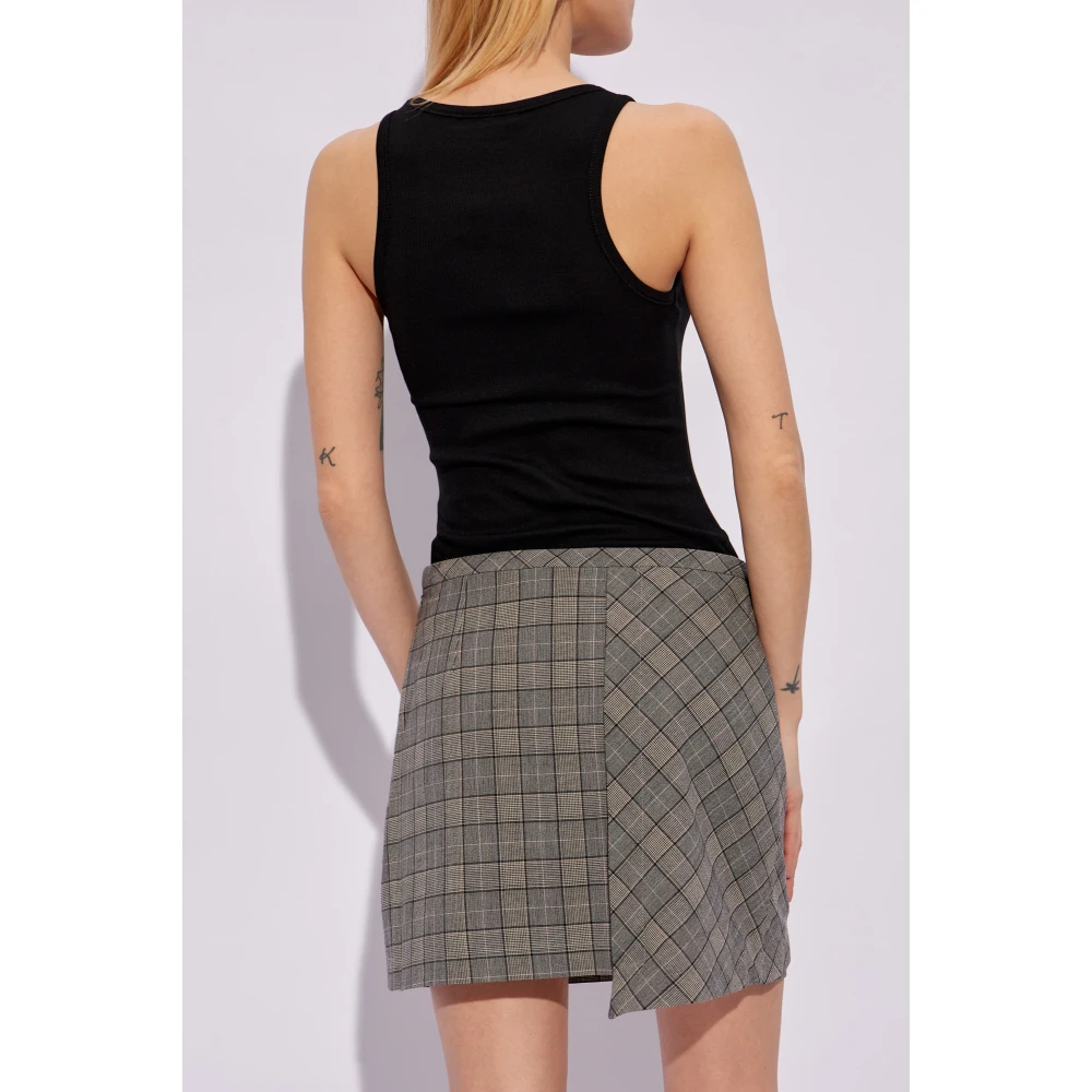 Ganni Logo-geborduurd top Black Dames