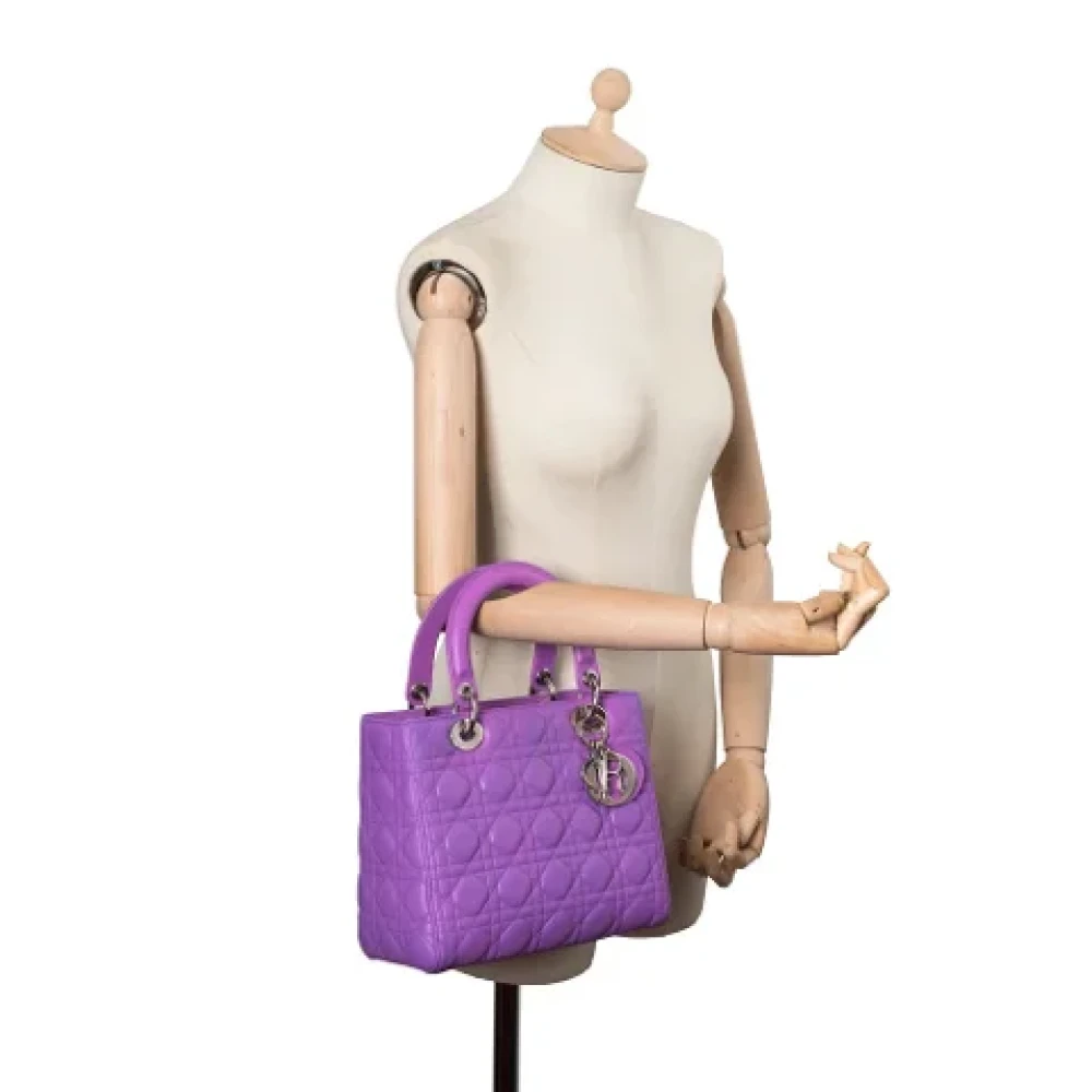 Dior Vintage Pre-owned Leather dior-bags Purple Dames