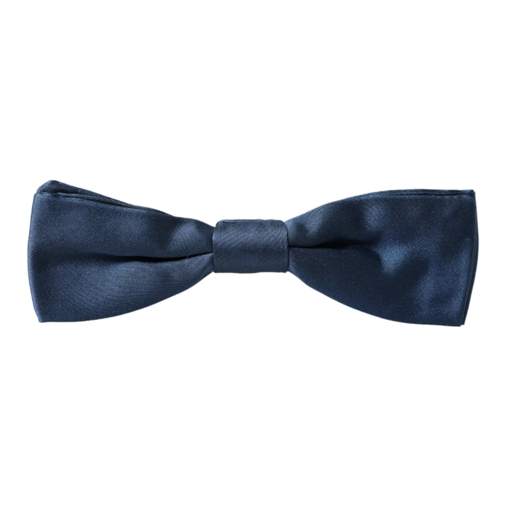 Dolce & Gabbana Blauw Satijn Verstelbare Nek Heren Vlinderdas Blue Heren