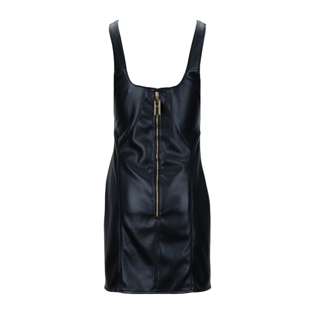 Elisabetta Franchi Jurk met korte mouwen en vierkante hals Black Dames