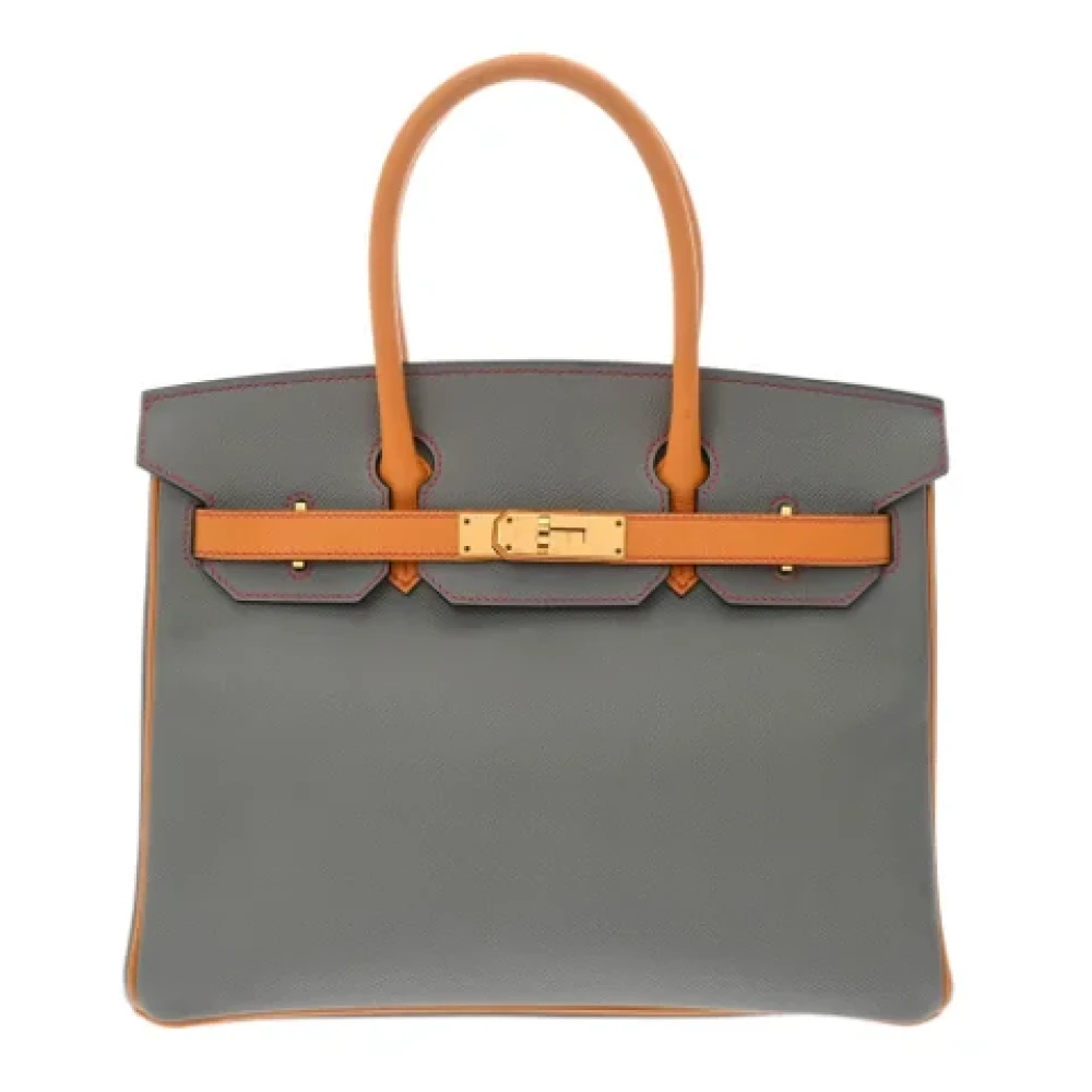 Hermès Vintage Pre-owned Leather shoulder-bags Gray Dames