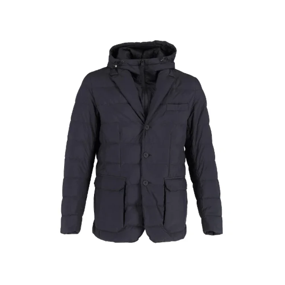 Moncler Pre-owned Wool outerwear Blue Dames
