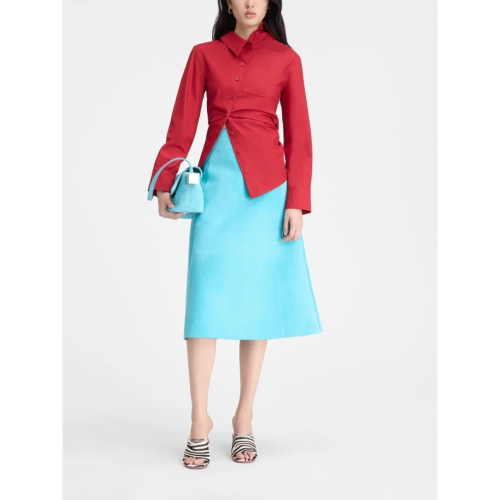 Jacquemus Asymmetrisch Overhemd met Parelknopen Red Dames