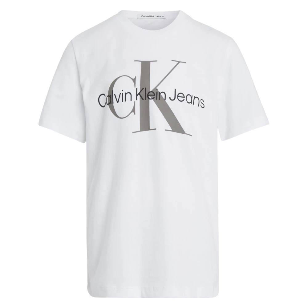 Calvin Klein Men's White Monogram Logo T-Shirt