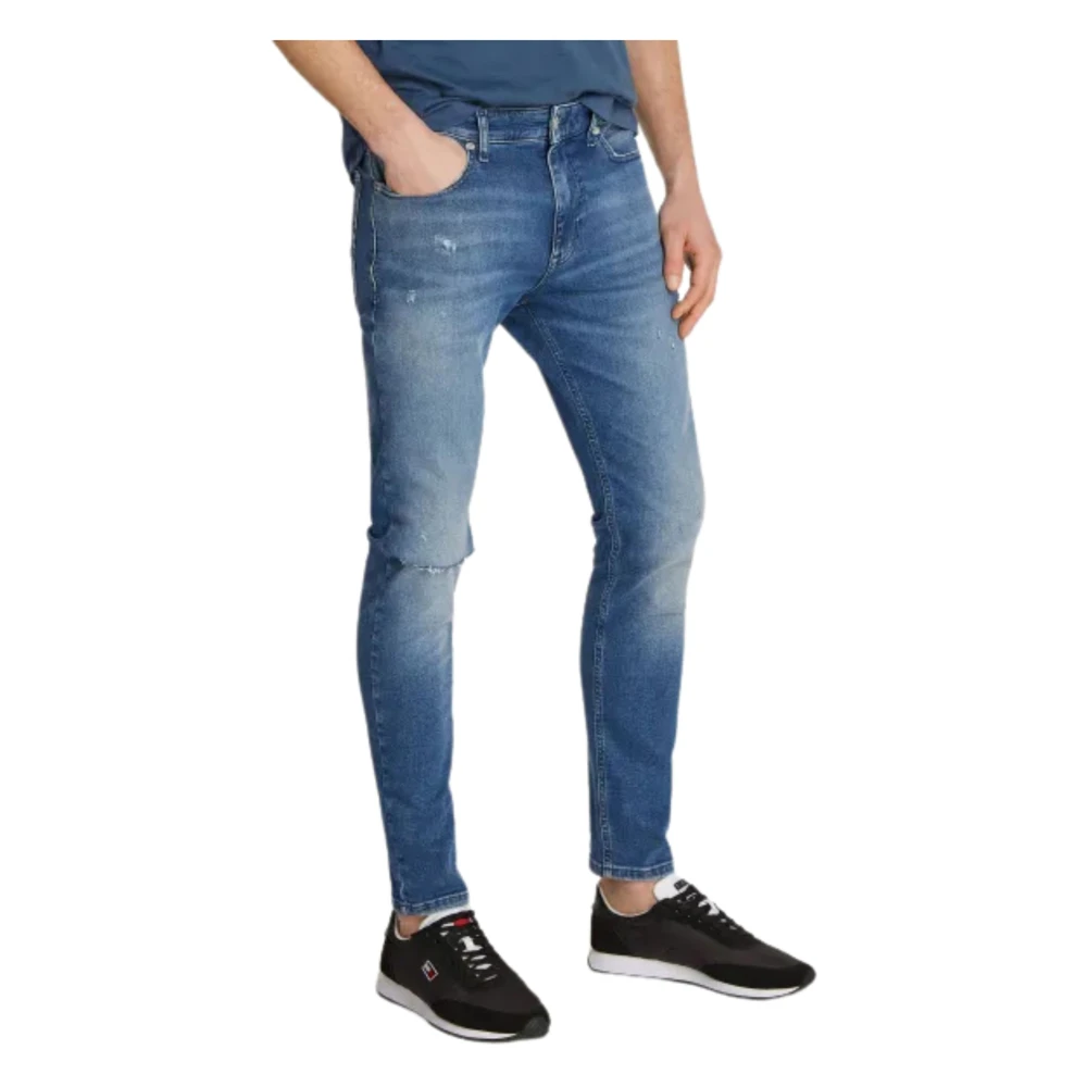 Tommy Hilfiger Vervaagde Denim Jeans met Distressed Details Blue Heren