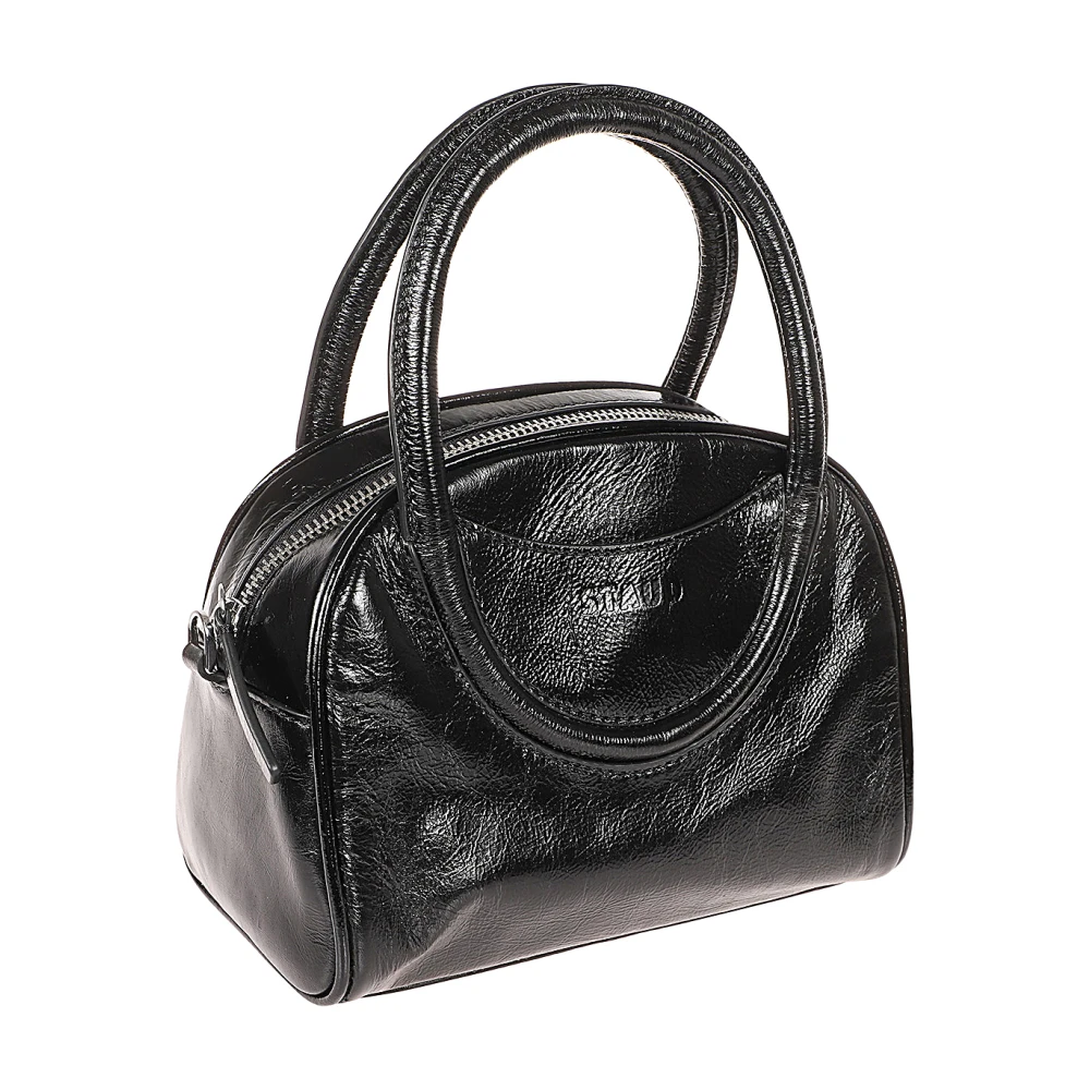Staud Zwarte leren mini bowler tas Black Dames