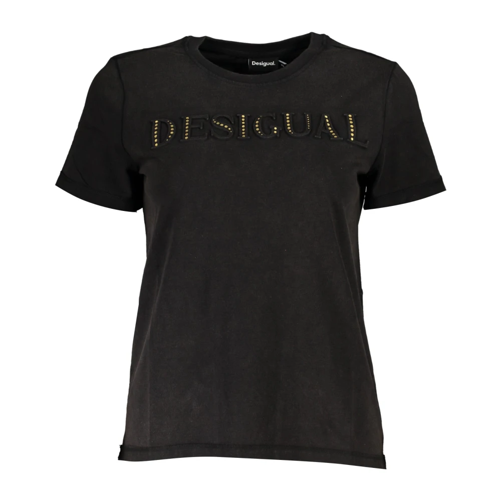 Desigual Korte Mouw Katoenen T-shirt Zwart Black Dames