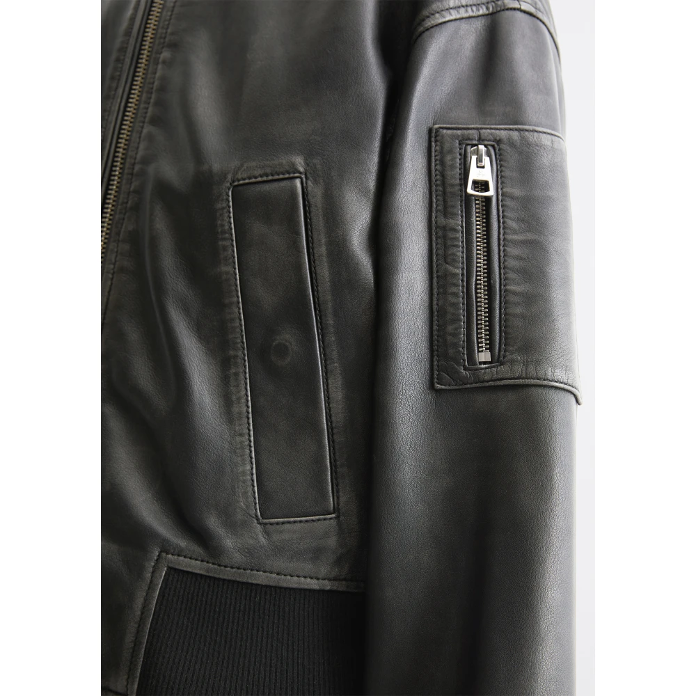 Marc O'Polo Leren blouson regular Black Dames